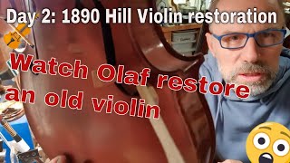 1890 WEHill amp Sons Violin restoration day 2 [upl. by Pimbley252]