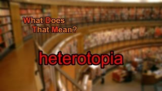 What does heterotopia mean [upl. by Notserp]