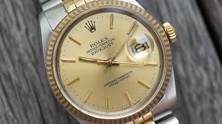 Rolex Oyster Perpetual Datejust 16013  twotone cal 3035 from 1981 [upl. by Yecats232]