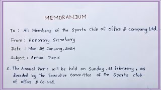 Memorandum  Memo  How to write a memorandum   Memo writing  Niftys English [upl. by Norby]