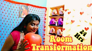 Transforming my ROOM in 24 Hours for Valentines Day  Room Tour 2022 [upl. by Eillim]