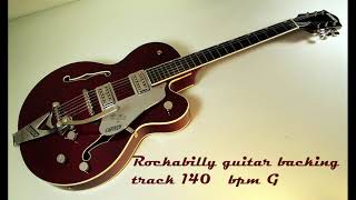 Rockabilly guitar backing track 140 bpm G [upl. by Annoynek]