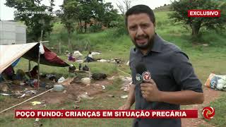 Exlcusivo crianças em situação precária em acampamento de ciganos em Poço Fundo [upl. by Orr]