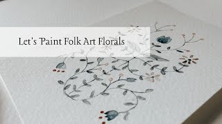 Scandi Folk Painting Tutorial  Floral Watercolors [upl. by Nwahsyar33]