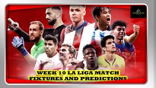 Predictions And Schedule For Week 10 Of La Liga spanishlaliga realmadridclubdefútbol fcbarcelona [upl. by Hazaki]