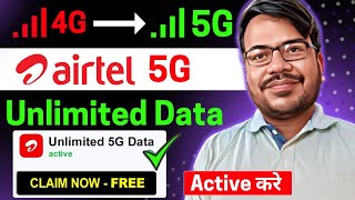 Airtel 5g unlimited data kaise use kare  how to use airtel 5g unlimited free data  airtel 5g use [upl. by Darahs]