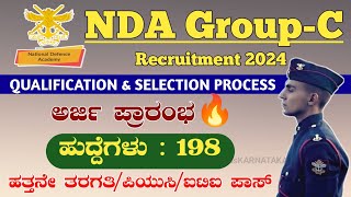 NDA Group C Recruitment 2024🔥 NDA Notification 2024  National Defence Academy Recruitment 2024 [upl. by Eadrahc]