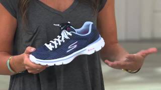 Skechers GOwalk 3 Laceup Sneakers  FitKnit with Sharon Faetsch [upl. by Latrena522]