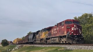 Canadian Pacific 8636 leads MLDNL north through Hutto Texas800th Railfanning Video [upl. by Solram]