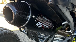 Ltr450 gets new exhaust setup insanely loud [upl. by Ahseital351]