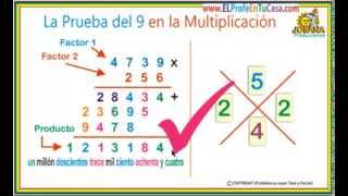 La prueba del 9 en la multiplicación wwwMatematicaPasoAPasocom [upl. by Dnumsed]