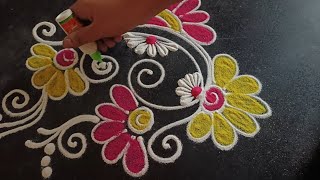 रोज अंगणात काढयला सुंदर सोपी आकर्षक रांगोळीeasy simple free hand rangoliColours of Rangoli [upl. by Lotsirk]