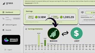 How to Sell Grass Points Before Token Launch 🤑  Whales Market and Grass Airdrop🌱 [upl. by Nonnair]