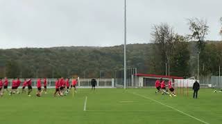 Sprints Grätschen  Flugkopfbälle Trainingsübungen beim 1 FC Heidenheim [upl. by Nerrad]