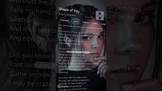 Ed Sheeran  Shape Of You Lyrics shorts lyrics [upl. by Mosnar215]