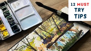 12 Easy amp Essential Watercolor Tips To Loosen Up Your Watercolours [upl. by Aknahs296]