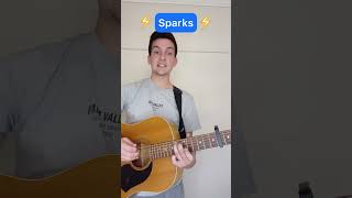 How to play Sparks by Coldplay Guitar Tutorial [upl. by Shaina]