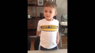 Hail West Virginia Two year old sings the Mountaineer Fight Song [upl. by Llemij]