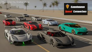 Koenigsegg Speed Evolution Comparison 3D  Fastest Koenigsegg 3d comparison [upl. by Heyer]