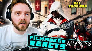 FILMMAKER REACTS ASSASSINS CREED ALL CINEMATIC TRAILERS  FIRST TIME WATCHING [upl. by Nellad]