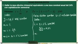 De tasa nominal a efectiva trimestral Ejercicio 40 [upl. by Rodina248]