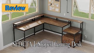 SEDETA L Shaped Gaming Desk Review  Is This The BEST LShaped Desk On The Market [upl. by Appilihp]