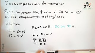 Descomposición de vectores  Teoría y ejercicio resuelto  Física [upl. by Regor476]