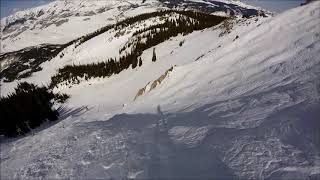 Fun Spring Skiing at Crested Butte HeadwallPowder 8 Gully [upl. by Nnylanna283]