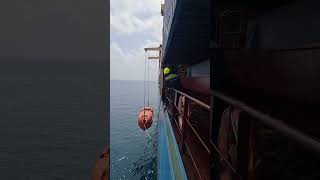 lifeboat launching procedure on ship [upl. by Nimoynib]