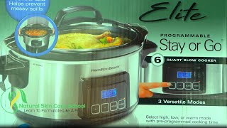 Unboxing Hamilton Beach Programmable Slow Cooker Stay Or Go 6QT Kitchen Oil amp Herbal Infusion [upl. by Kenneth]