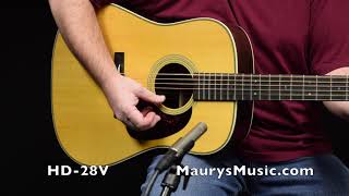 The Martin HD28 2018 vs HD28V at Maurys Music [upl. by Buckden]