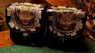 Sadlebags For Harley Davidson Fatboy  Alforge de Couro [upl. by Yendroc421]