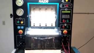 Testing Ford 60L Powerstroke Diesel injectors on a Hartridge HA230 HEUI test bench [upl. by Nolaf]