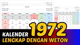 Kalender 1972 Lengkap Dengan Weton [upl. by Tommy]