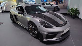 Porsche 718 Cayman GT4 RS Weissach  GT Silver Metallic  4K [upl. by Behlau]