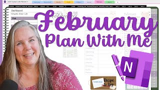 OneNote Digital Planner February Plan With Me [upl. by Jennine]