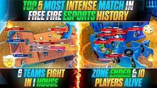 TOP 5 MOST INTENSE MATCH IN FREE FIRE ESPORTS HISTORY   BEST ESPORTS MATCH IN FREE FIRE [upl. by Xel525]