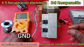 cambia el hábito de Rectificar un transformador AC  DC con MOSFET canal N [upl. by Eudo123]