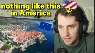 American reacts to the Top 10 Cities To Visit In Europe [upl. by Jueta973]