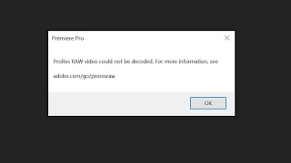 SOLUTION  Premiere Pro could not decode Prores RAW [upl. by Ayomat]
