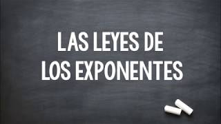 LEYES DE LOS EXPONENTES [upl. by Moorefield]