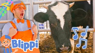 Old MacDonald with Blippi  Brand New BLIPPI Farm Animal Song  Fun Educational Songs For Kids [upl. by Ive925]