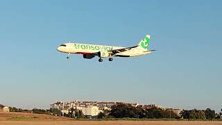 Airbus A321251NX Transavia PHYHZ sunset landing in Lisbon from Amsterdam TRA9K  09092024 [upl. by Sorkin]