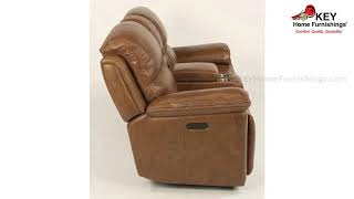 Flexsteel Fenwick Leather Power Reclining Loveseat with Console 1659 64PH  KEY Home [upl. by Feetal985]