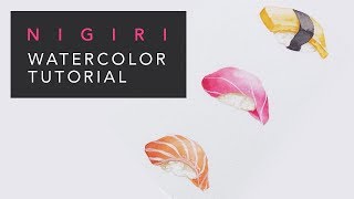 Nigiri sushi with watercolour ✎ CurtisSheeran [upl. by Anitsud]