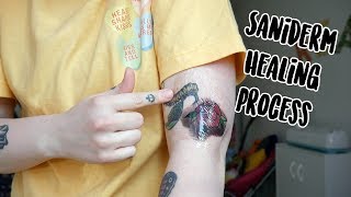 How To Heal Tattoos With Saniderm  Day By Day Process [upl. by Englebert]