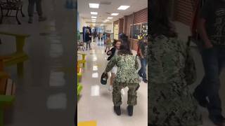 Soldier surprises little sister at school after a year apart in an emotional reunion love military [upl. by Eceela948]