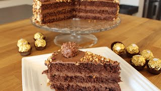 Ferrero ROCHERTorte  Ferrero RocherCake  leckere SchokoladenSahneTorte  Sallys Welt [upl. by Nerissa]