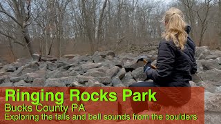 Ringing Rocks Park Bucks PA exploring the falls and ringing boulders [upl. by Lohcin482]