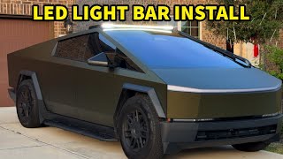 Installing Off Road LED Light Bar On My Tesla Cybertruck AWD it is Very Bright [upl. by Eibor69]